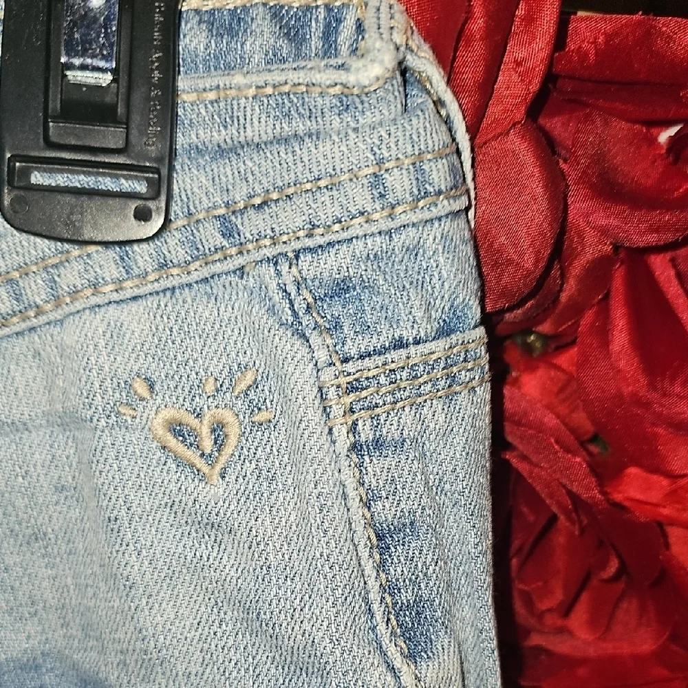 Justice Girls Light Blue Denim Patchwork Jeans Size 16½